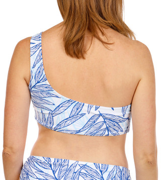 Thumbnail 4: Southern Tide Women's Blue Palms One Shoulder Bikini Top 