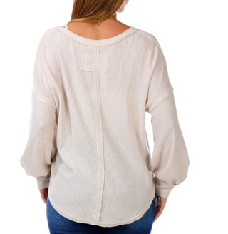Thumbnail 3: Blu Pepper Juniors Long Sleeve Button V-Neck Top 