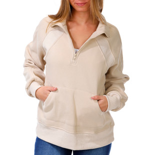 Thumbnail 1: Blu Pepper Juniors Long Sleeve Half Zip Front Sweatshirt 
