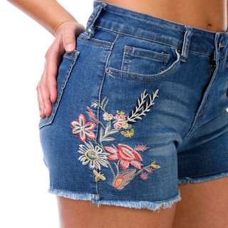 Thumbnail 2: SUNKISSED DENIM Juniors Mid Rise Denim Shorts 