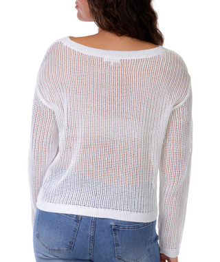 Thumbnail 3: No Comment Juniors Hibiscus Open Knit Sweater 