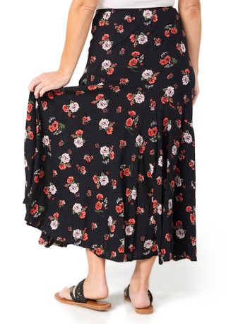 Thumbnail 3: Lola P Women's Floral Bias Maxi Skirt 