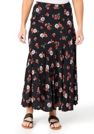 Thumbnail 1: Lola P Women's Floral Bias Maxi Skirt 