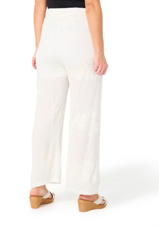 Thumbnail 2: FORGOTTEN GRACE Women's Tonal Embroidered Flowy Pants  