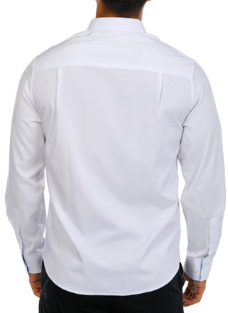 Thumbnail 2: Nick Graham Men's Long Sleeve Solid Traveler Dress Shirt 