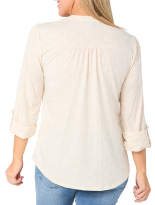 Thumbnail 2: Cocomo Women's 3/4 Sleeve Pocket Pleat Print Top 