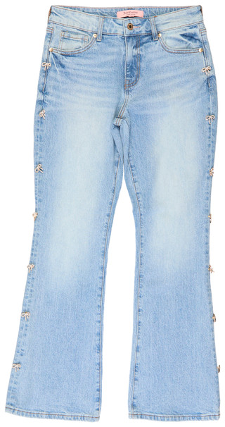 Thumbnail 1: Juicy Couture Juniors Mid Rise Sparkling Bow Denim Jeans 