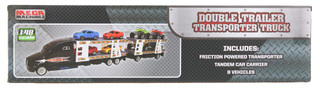 Thumbnail 2: Brooklyn Lollipop Double Trailer Transporter Truck with Vehicles 