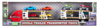 Thumbnail 1: Brooklyn Lollipop Double Trailer Transporter Truck with Vehicles 
