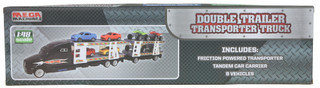 Thumbnail 2: Brooklyn Lollipop Double Trailer Transporter Truck with Vehicles 