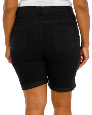 Thumbnail 2: Angels Women's Plus Comfort Stretch Roll Tab Shorts 