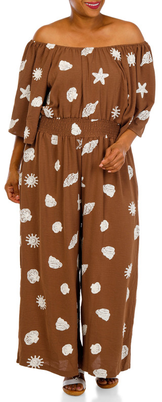 Thumbnail 1: Ana & Rose Women's Plus Embroidered Jumpsuit  
