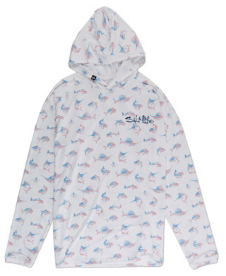 Thumbnail 1: Salt Life Men's Americana Fish Print Pullover Shirt  