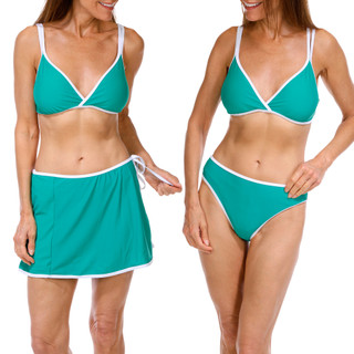 Thumbnail 1: Tahari Women's 3 Pc Outline Bikini Swimsuit w/Coverup Skirt 