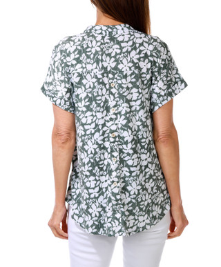 Thumbnail 2: AMANA Women's Short Sleeve Button Back Top 
