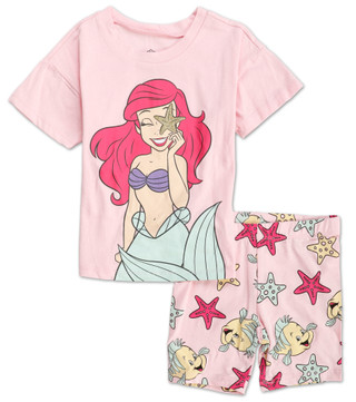 Thumbnail 1: Disney Princess Litle Girls Princess & Biker Shorts Set 