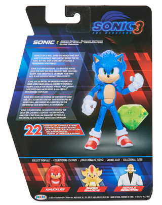 Thumbnail 2: Sonic The Hedgehog Hedgehog Action Figure with Emerald 