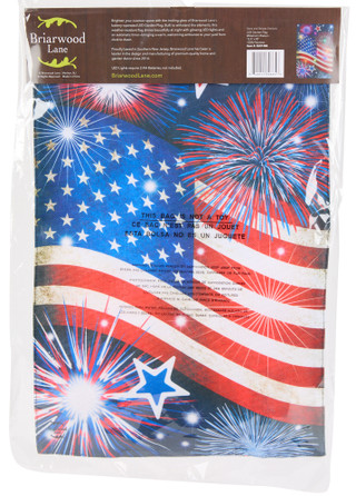 Thumbnail 2: Briarwood Lane 12x18 American Flag & Fireworks LED Garden Flag 