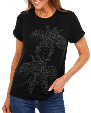 Thumbnail 1: Casey Key Women's Petite Studded Palm Tree Top  