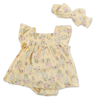 Thumbnail 1: FLORAL THREADS Baby Girls 2 Pc Dress & Headband Set 