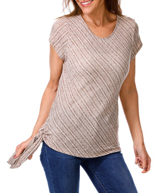 Thumbnail 1: Anneliese Women's Diagonal Stripe Side Tie Top 