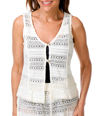 Thumbnail 2: Miken Women's 2 Pc Open Crochet Swimsuit Cover Up Set 