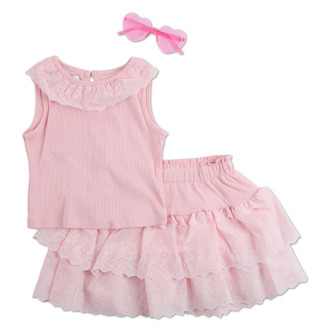 Thumbnail 1: BADGLEY MISCHKA Girls 3 Pc Skirt Set w/ Sunglasses  