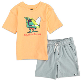 Thumbnail 1: Quiksilver Little Boys 2 Pc Surfer Graphic Tee & Shorts Set 