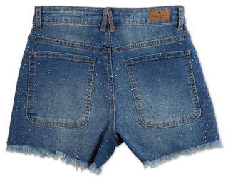 Thumbnail 2: GEMMA RAE Juniors Rhinestone Jesse Denim Shorts 