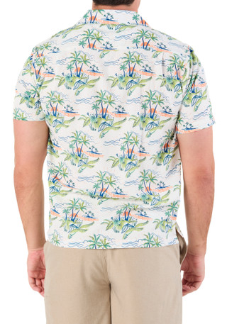 Thumbnail 2: Caribbean Joe Men's Short Sleeve Tropical Print Shirt 