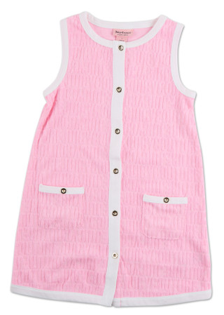Thumbnail 1: Juicy Couture Girls Sleeveless Textured Logo Dress 