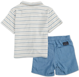 Thumbnail 2: Ben Sherman Little Boys 2 Pc Striped Button Up Shorts Set 
