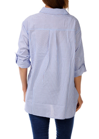 Thumbnail 2: MAX STUDIO Women's Stripe Print Button Down Top  