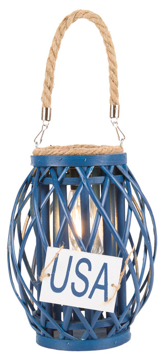 Thumbnail 1: PD HOME 11 in Americana Solar Lantern with Rope Hanger 