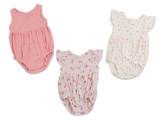 Thumbnail 1: Chick Pea Baby Girls 3 Pk Creepers 