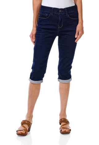 Thumbnail 1: Angels Women's Stretch Sculpt 17 Roll Cuff Capris 