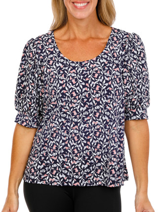 Thumbnail 1: Cece Women's Floral Puff Print Top  
