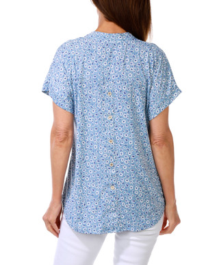 Thumbnail 2: AMANA Women's Short Sleeve Button Back Top 