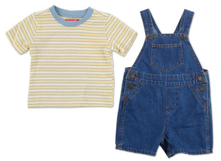 Thumbnail 2: Wrangler Baby Boys 2 Pc Shortalls Set 