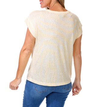 Thumbnail 2: Bobeau Women's Petite Stripe Print Top 