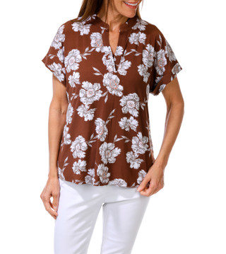 Thumbnail 1: AMANA Women's Short Sleeve Button Back Top 