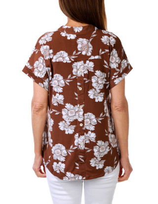 Thumbnail 2: AMANA Women's Short Sleeve Button Back Top 