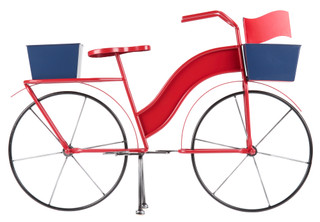 Thumbnail 3: ZAER 28x18 Metal Americana Bicycle Outdoor Decor 