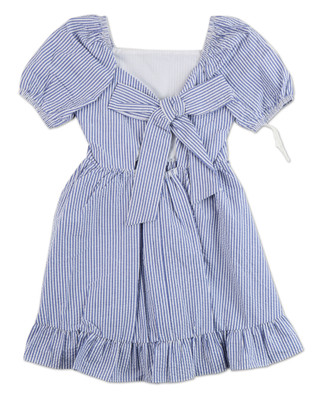 Thumbnail 2: Rare Editions Girls Striped Puff Sleeve Seersucker Dress 