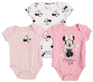 Thumbnail 1: Disney Baby Baby Girls 3 Pk Minnie Mouse Bodysuits 