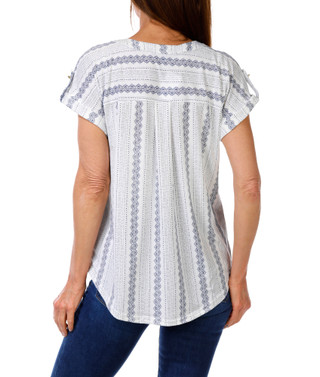 Thumbnail 2: Fifty Street Women's Lattice Trim V-Neckline Top 