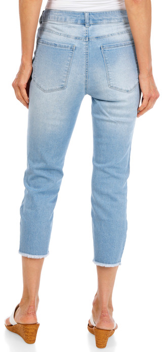Thumbnail 2: D. Jeans Women's 5 Pocket Frayed Hem Capris 