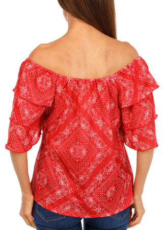 Thumbnail 2: Chenault Women's Floral Print Off Shoulder Top  
