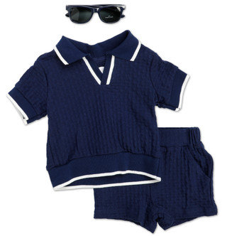 Thumbnail 1: RACHEL ZOE Baby Boys 3 Pc Shorts Set w/ Sun Glasses  