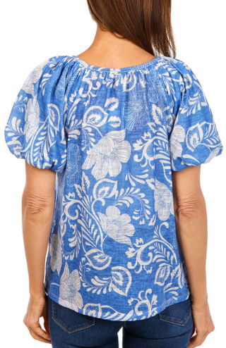Thumbnail 2: Chenault Women's Floral Bubble Sleeve Top  